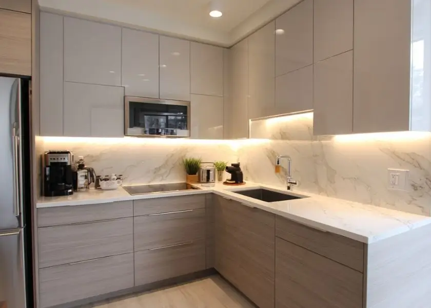 Inspirasi Dapur Minimalis Warna Krem atau Beige